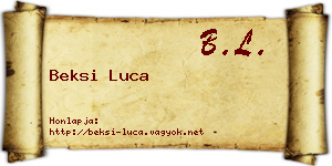Beksi Luca névjegykártya